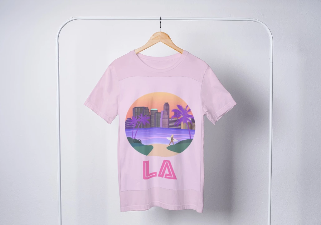 LA baby pink cotton tshirt  uploaded by DAS ENTERPRISES on 10/17/2022