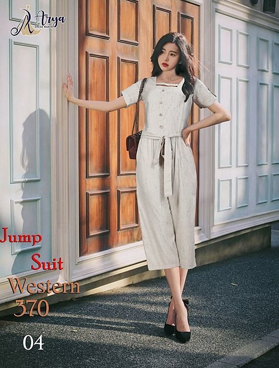 Post image JUMP SUIT
  ****
:+:- Design - 6
:+:- Fabric - soft cotton 
:+:- Size - m, l, xl, xxl. 
:+:- Length - 46"
:+:- Price – 999/