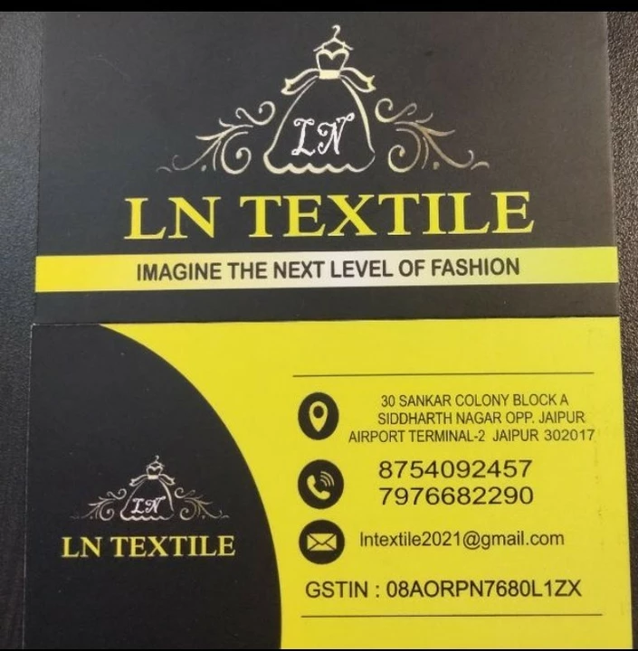 Visiting card store images of Ln textile Jaipur