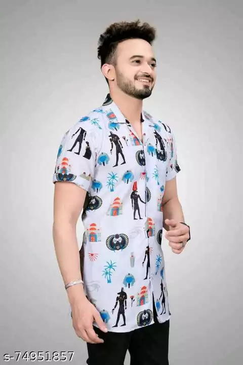 Catalog Name:*Stylish Retro Men Shirts*
Fabric: Lycra
Sleeve Length: Short Sleeves
Pattern: Printed
 uploaded by Lookielooks on 10/18/2022