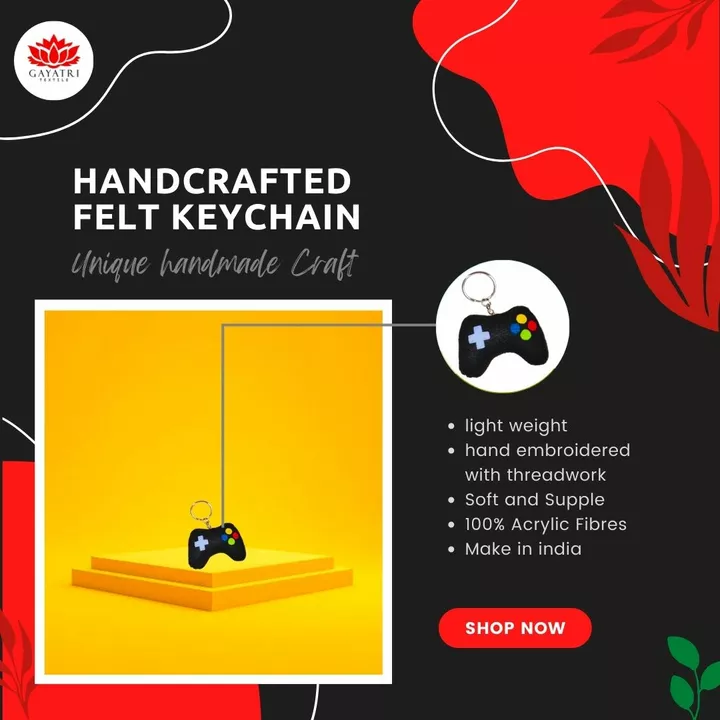 Hamdmade Gamepad felt keychain uploaded by Gayatri textile on 10/18/2022