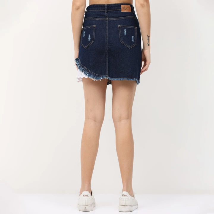 Trendy denim shorts with lace for women uploaded by Mivit Apparels on 10/18/2022