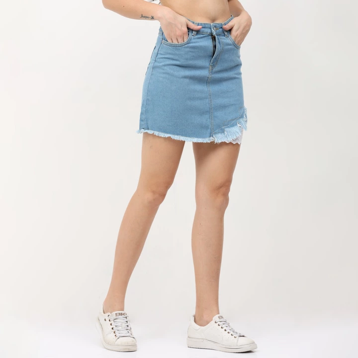 Trendy denim shorts with lace for women uploaded by Mivit Apparels on 10/18/2022