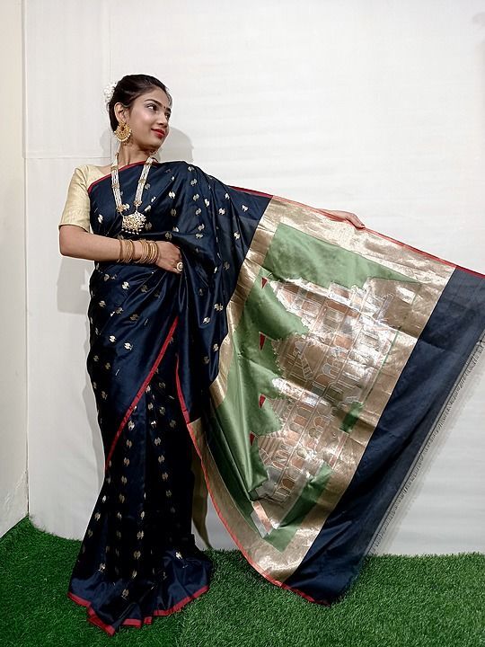 Pure handmade katan banarasi silk saree uploaded by business on 1/11/2021