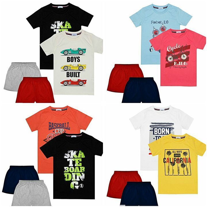 Kids Printed/Solid T-Shirt & Short Set uploaded by business on 1/11/2021