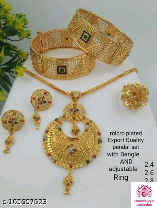 Present Bangles set With Pendal And Fingure Ring Combo uploaded by Chowdhury's Collection on 10/19/2022