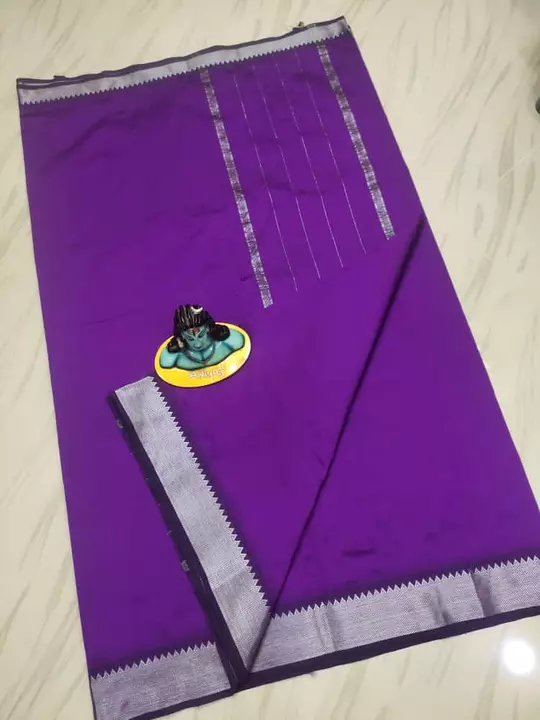 Mangalagiri cotton saree with silver zari border and pallu  uploaded by Supriya label on 10/20/2022