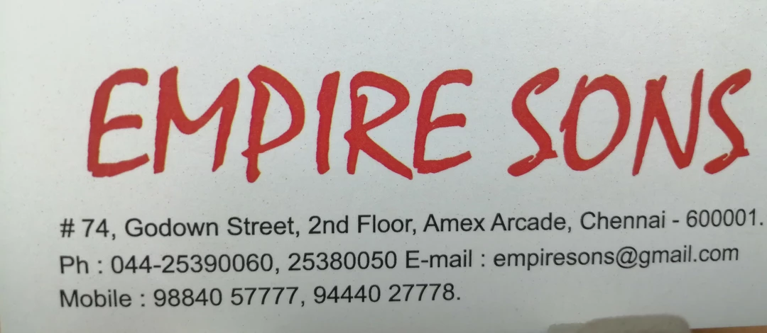 Visiting card store images of Empire Sons