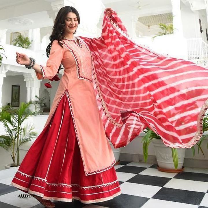 3 Piece kurti set   Fabric Reyon uploaded by Raj Fashion on 1/12/2021