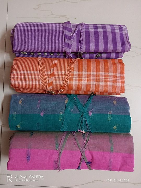 Post image Pure Bengali Style handmade Tant sarees... Looks cery classy and traditional..