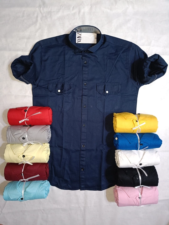 *100% Pure Cotton Double Pocket Shirts* uploaded by MENSADORA APPAREL 📞 9930506707 on 5/8/2024