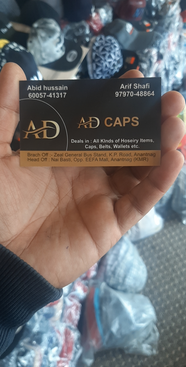 Visiting card store images of AD CAPS