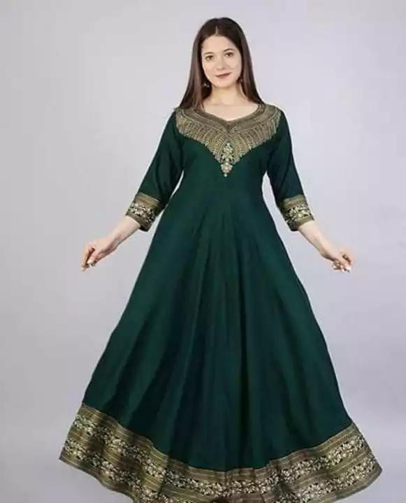 *Fancy Rayon Anarkali Kurti* *Price 450* *Free Shipping Free Delivery* *Fabric*: Rayon Type*: Sti uploaded by SN creations on 10/22/2022