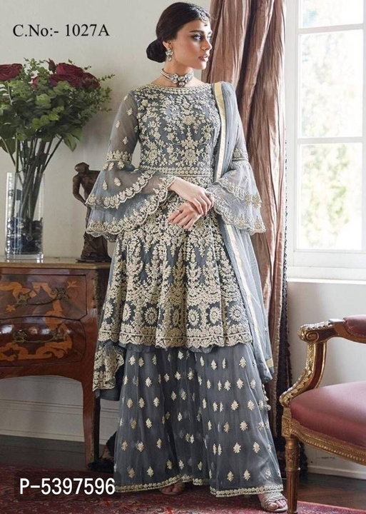 Stylish net embroidery dress with dupatta  uploaded by business on 10/22/2022
