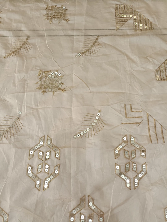 Embroidery work on net dyeable uploaded by Gitanjali Fabrics on 10/23/2022