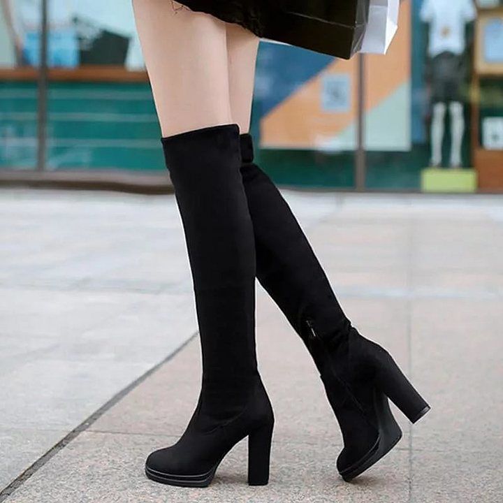 *Over the knee length winter boots with heel* uploaded by Fashionholic on 1/13/2021