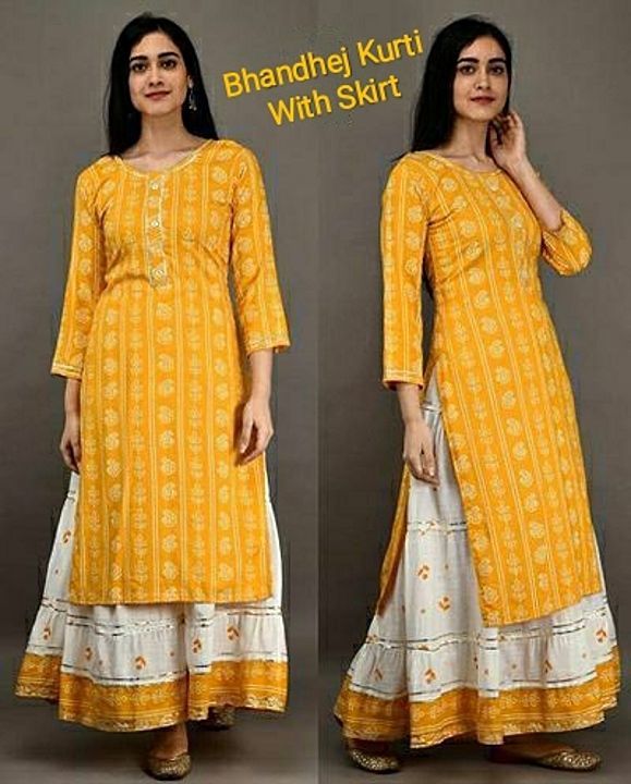 SHIVI RAYON SKIRT WITH KURTI uploaded by business on 1/13/2021