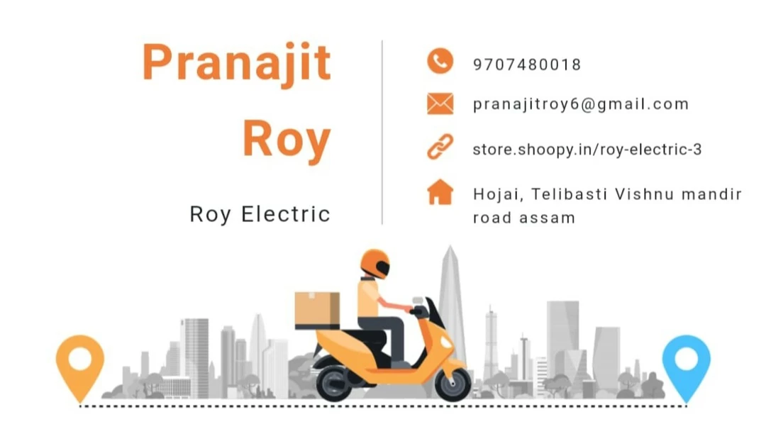 Visiting card store images of Roy electric