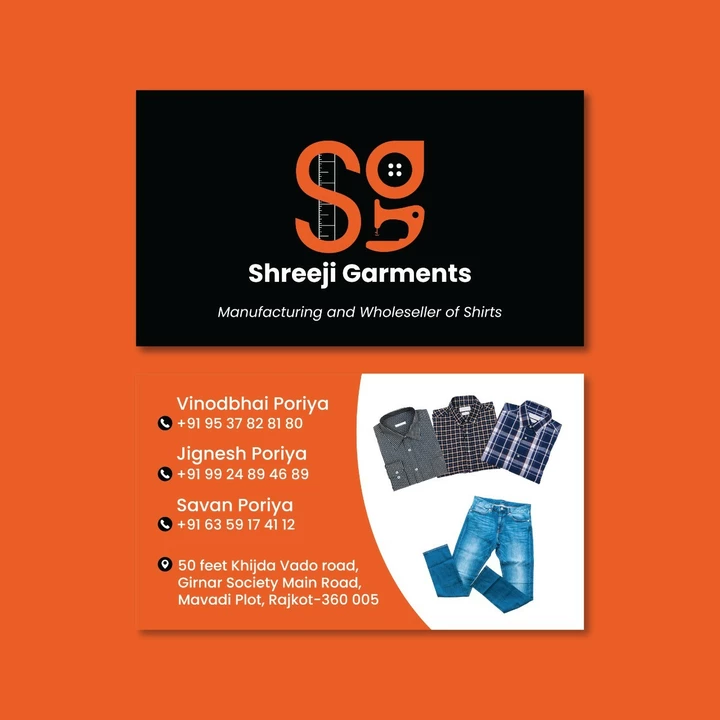 Visiting card store images of Shreeji Garments