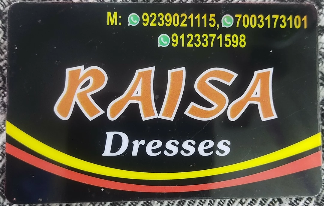 Visiting card store images of RAISA DRESSES