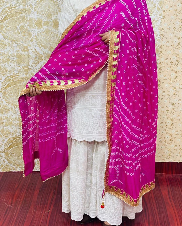Taffeta Silk Bandhej Dupatta's uploaded by Shree Govind Silk Fabric on 10/25/2022