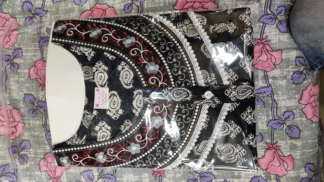 Jaipur cotton fabric embroidery night wear L size uploaded by A.R.N. garments on 10/25/2022