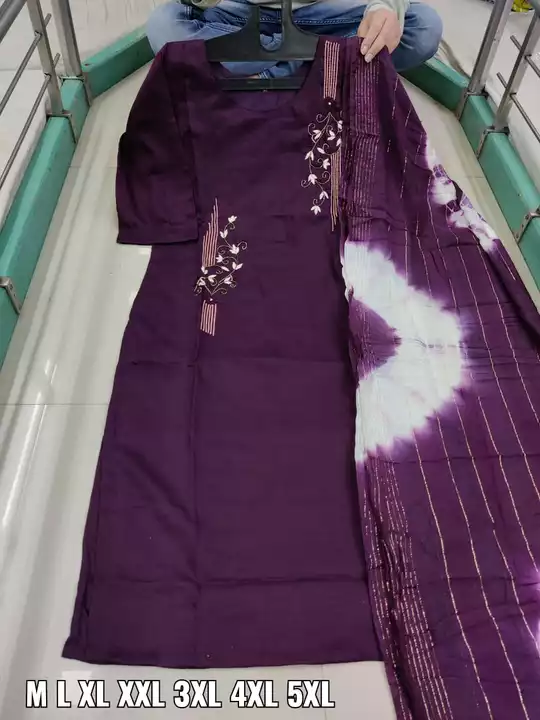 Post image New stock 
Maslim silk handwork kurti WITH duppata set 
Kurti WITH inner lining attached 
Size:S M L XL XXL 3XL 4XL 5XL
PRICE:899 freeshiping