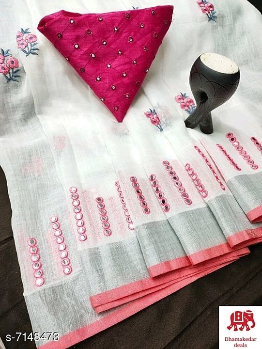 Linen sarees uploaded by business on 1/13/2021