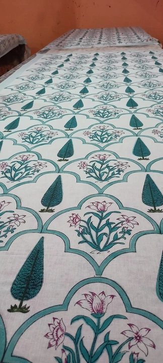 Hand Block printed cotton Double Bed Bedsheet uploaded by Adhvik Lifestyle private Limited on 10/26/2022