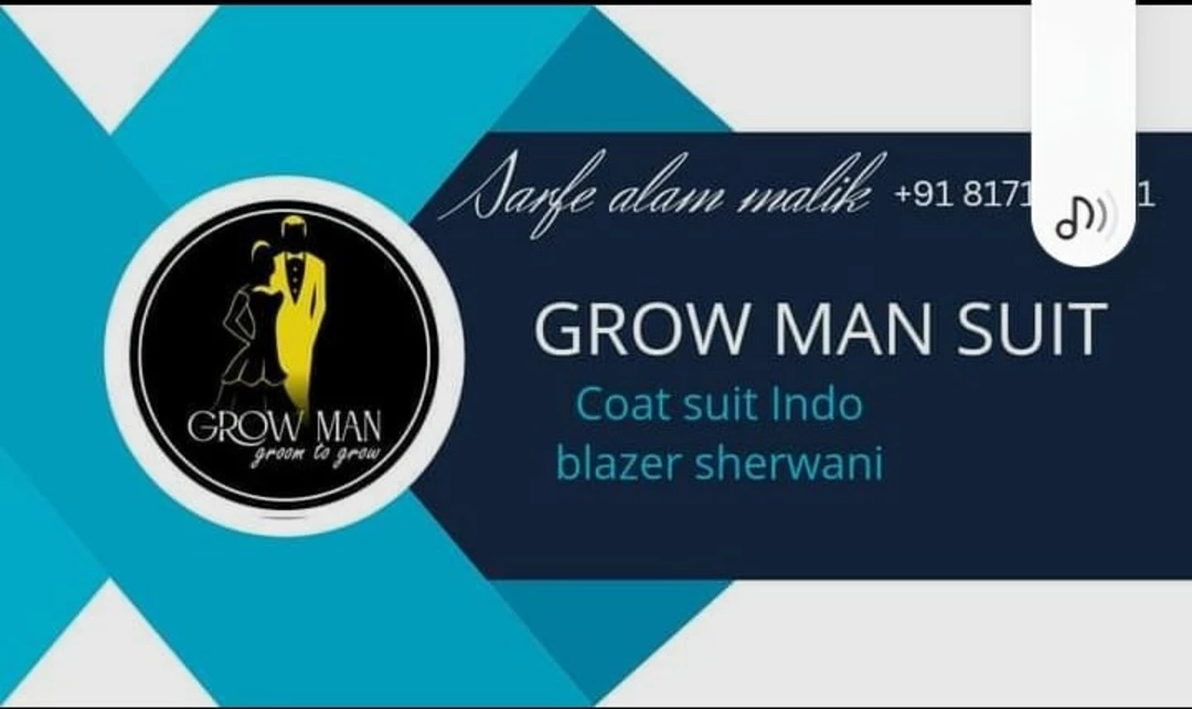 Visiting card store images of Grow man