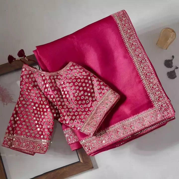 Organza silk saree with fantom silk blouse uploaded by Supriya label on 10/26/2022