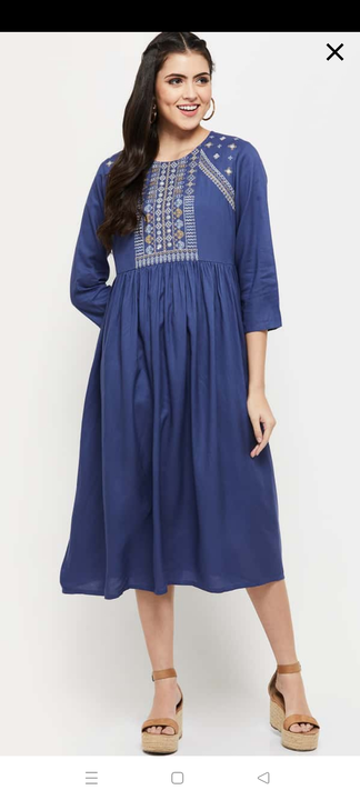 Rayon embroidery long dress with long sleeve  uploaded by business on 10/26/2022
