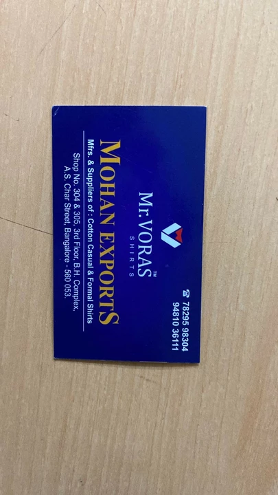 Visiting card store images of MOHAN EXPORTS