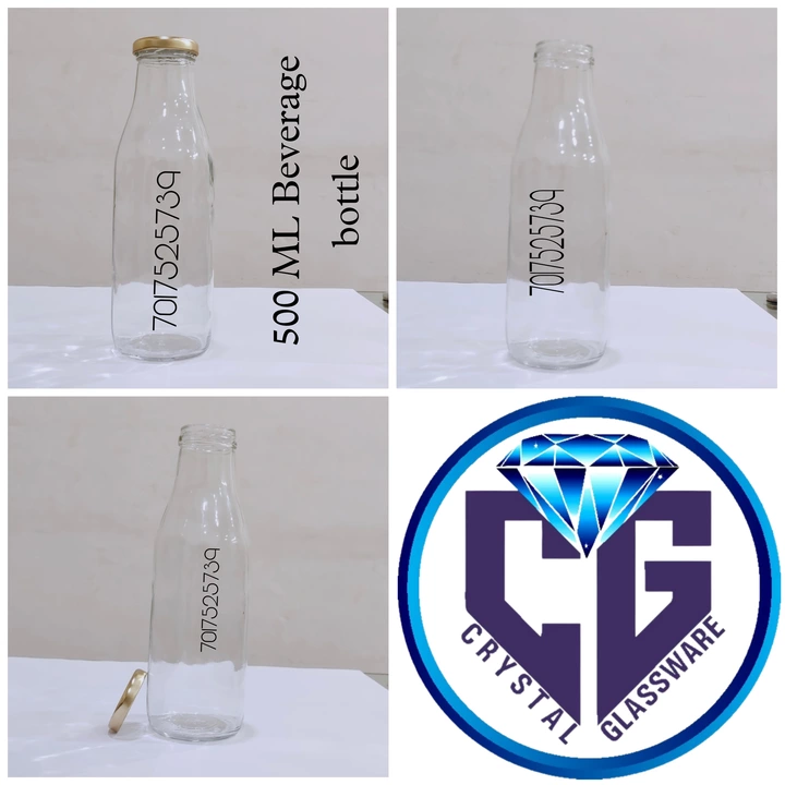 500 ML GLASS MILK BOTTLE WITH 43 MM LUG CAP  uploaded by Crystal Glassware on 10/27/2022
