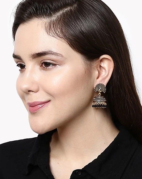 Beautiful Peacock design jhumki earrings uploaded by Radhe Fashion on 1/13/2021