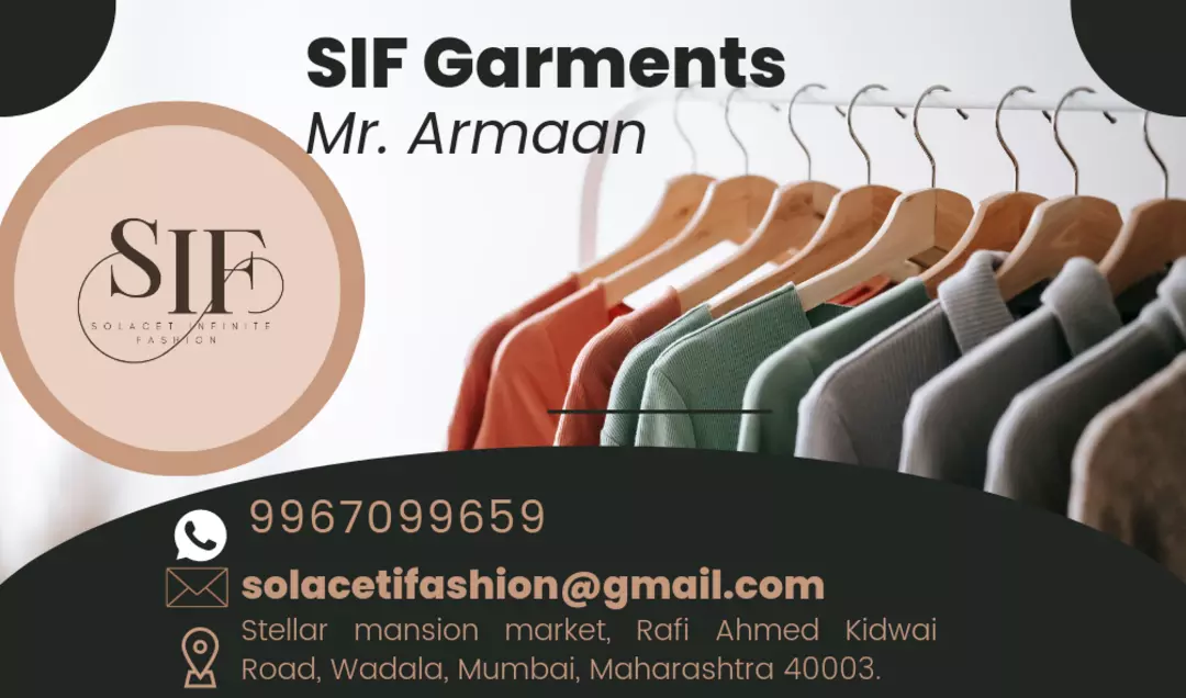 Visiting card store images of SIF GARMENTS
