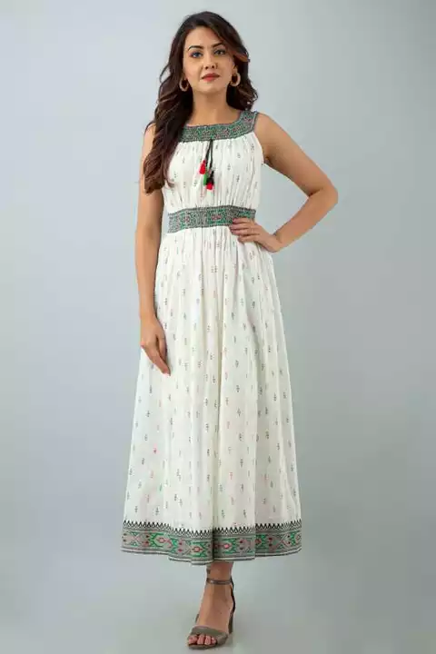 Product image with price: Rs. 580, ID: k-k-rayon-printed-gown-09ec67e4
