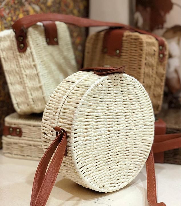 The round bamboo bags uploaded by Shashank Emporium  on 1/14/2021
