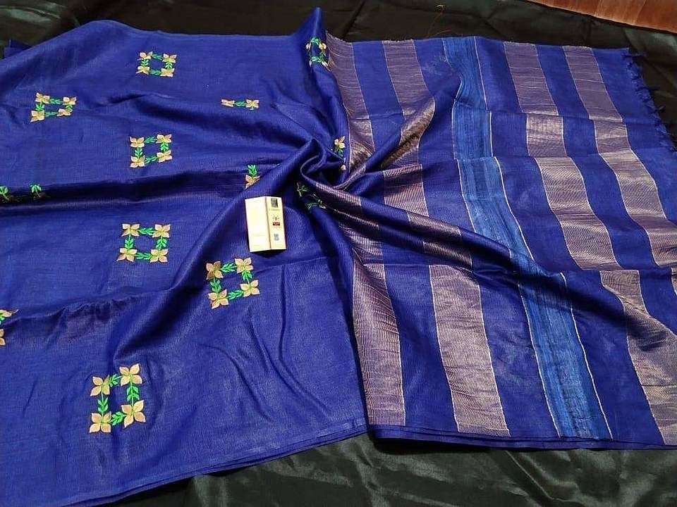 Katan Embroidery saree uploaded by business on 1/14/2021