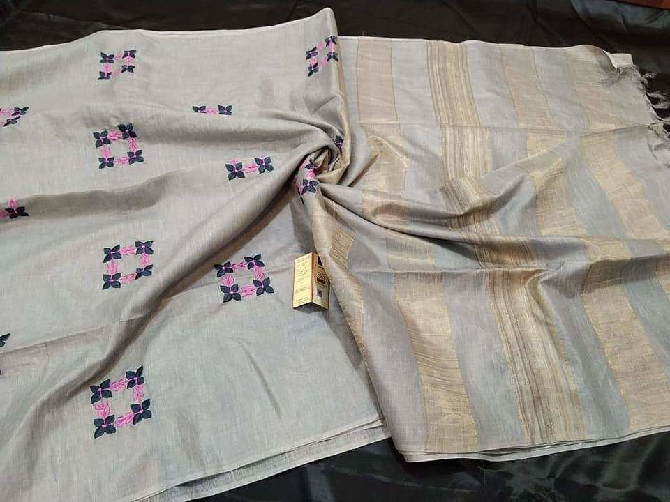 Katan Embroidery saree uploaded by Handloom  on 1/14/2021
