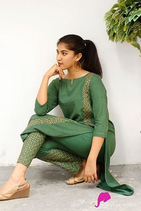 Rayon embroidery kurti and pant uploaded by business on 1/14/2021