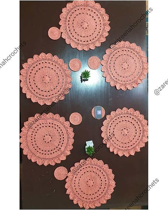 Crochet Plate Mat complete set uploaded by Zareenah Crochets on 1/15/2021