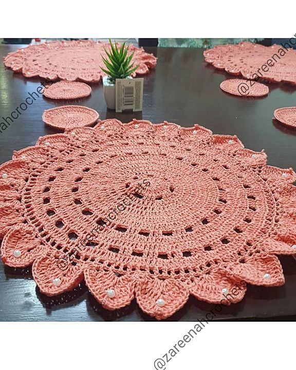 Crochet Plate Mat complete set uploaded by Zareenah Crochets on 1/15/2021