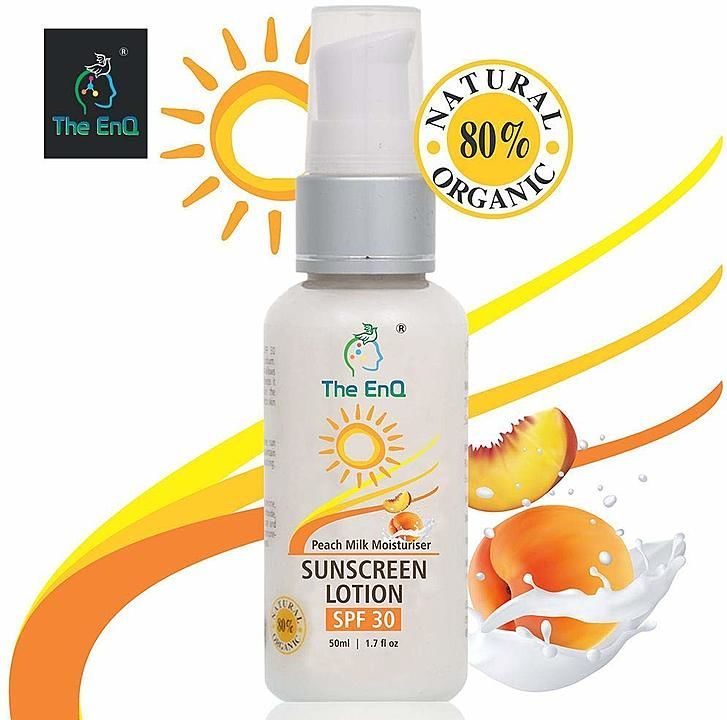 The EnQ 80 % Organic Peachmilk Sunscreen Lotion SPF 30  uploaded by Ranjurajendra Traders on 1/15/2021