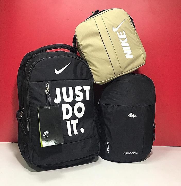 *NKIE✅ BAG PACK NIKE SILING + QUECHA (3)PC COMBO *

*Good quality *
Looking Very Stylish 

💫*New ar uploaded by business on 1/15/2021