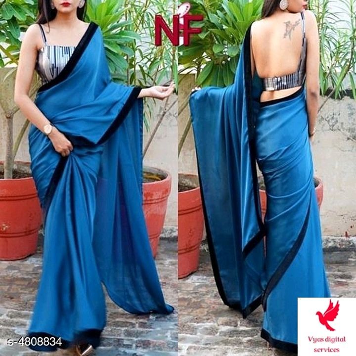 Fablous satin saree uploaded by Vyas digital on 1/15/2021