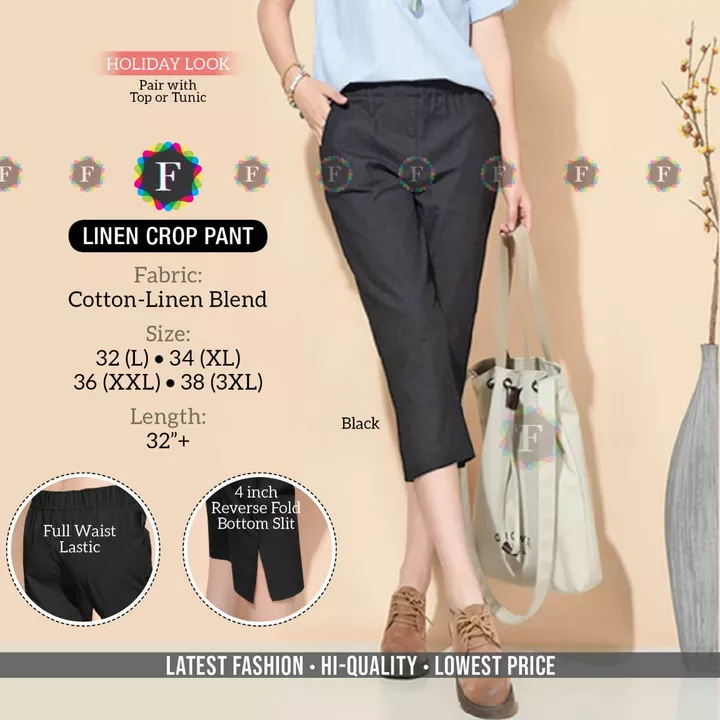 Linen crop pant uploaded by Rise earth india on 10/31/2022