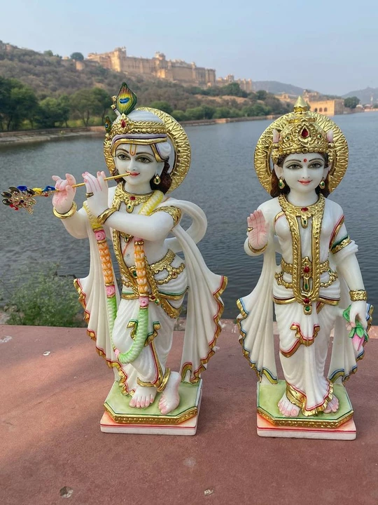 Marble Murti radhe krishna size 27 inch  uploaded by business on 10/31/2022