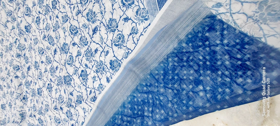 Printed linen saree  uploaded by Aditi International on 11/1/2022