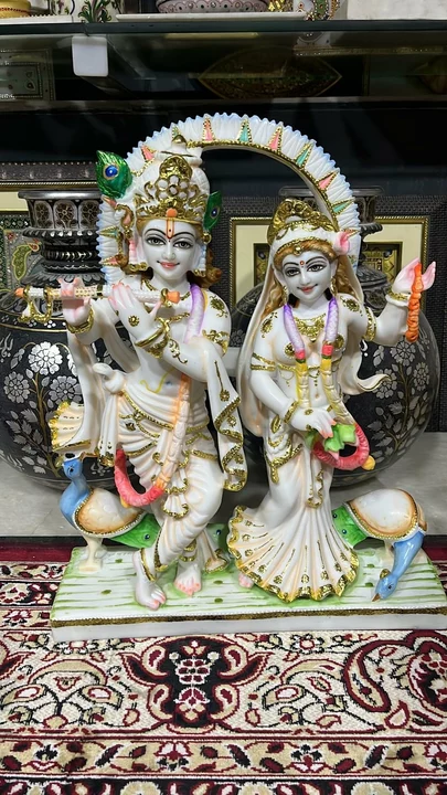 White Makran Marble Radha Krishna Combined uploaded by Shri Handicraft on 11/1/2022